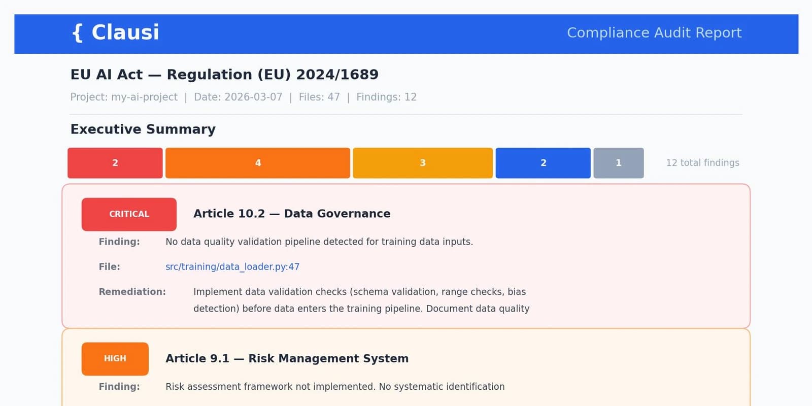 Clausi — AI Compliance Auditing CLI
